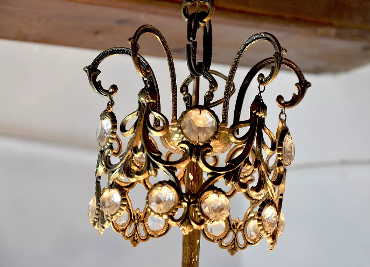 Chandelier with gilded frame by Ernest Palm for Palwa, 1970s 8