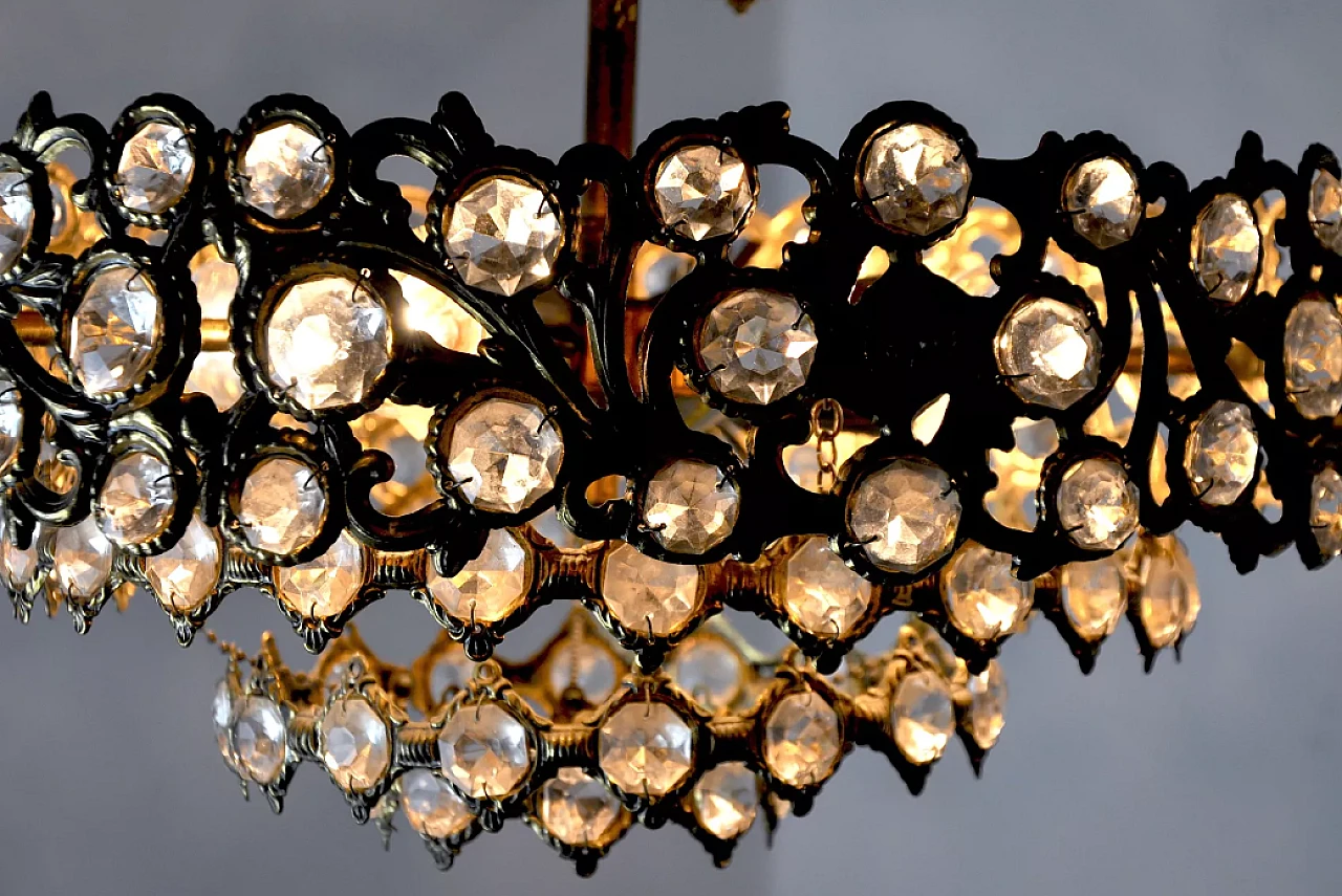 Chandelier with gilded frame by Ernest Palm for Palwa, 1970s 9