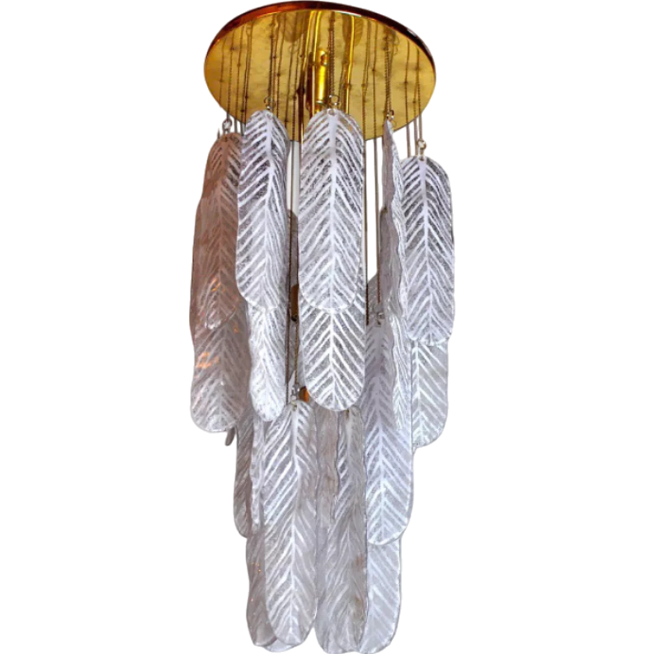 Leaves pendant lamp by Mazzega in Murano glass, 1970s 10