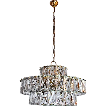 3-tier glass chandelier by Kinkeldey, 1970s