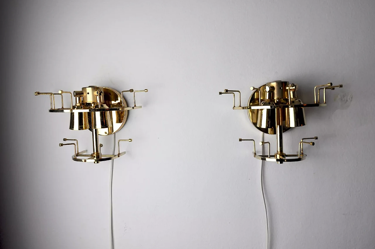 Pair of metal wall lights by Kinkeldey, 1970s 8