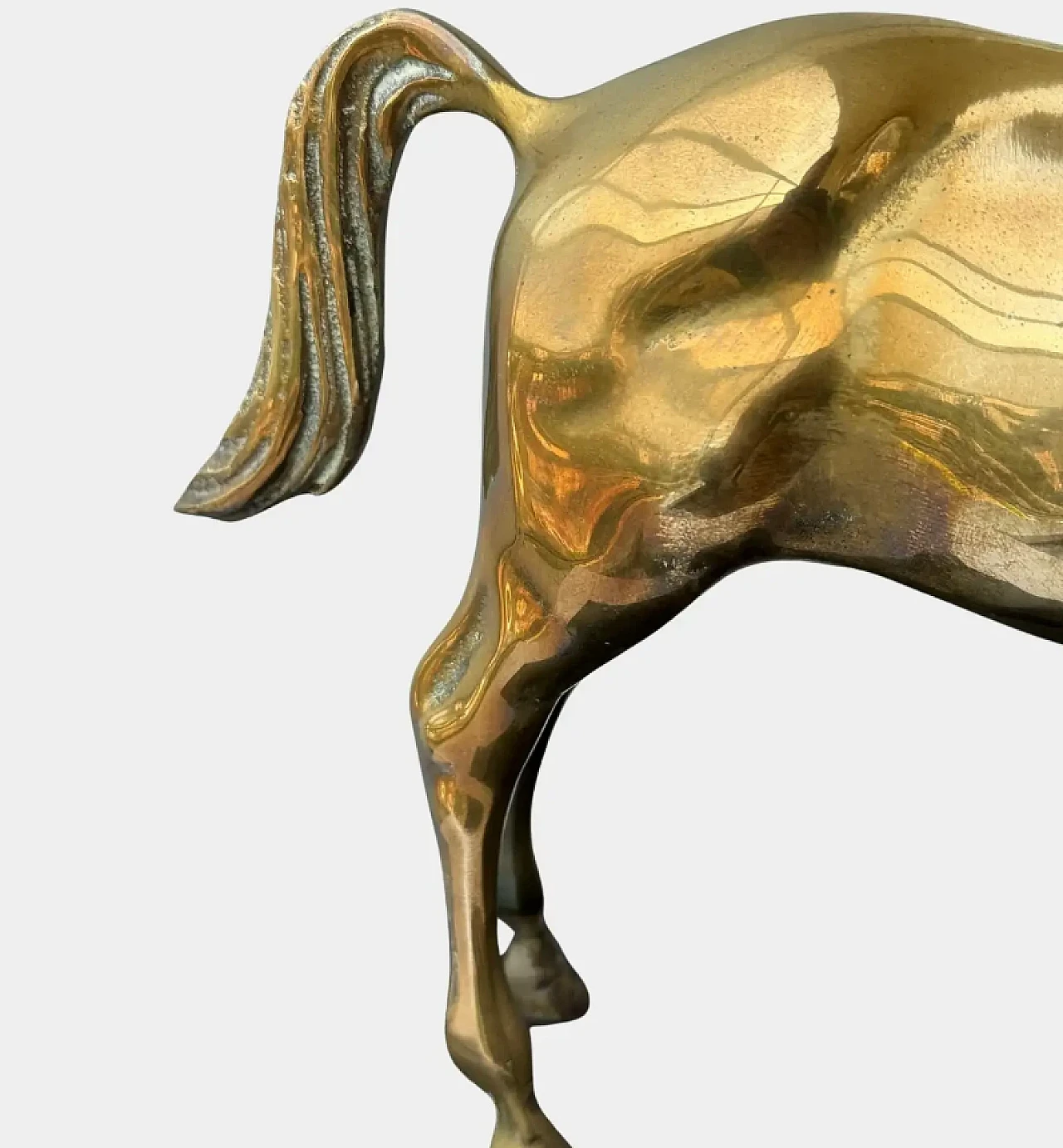 Brass table lamp in the shape of a horse by Deknudt, 1970s 5