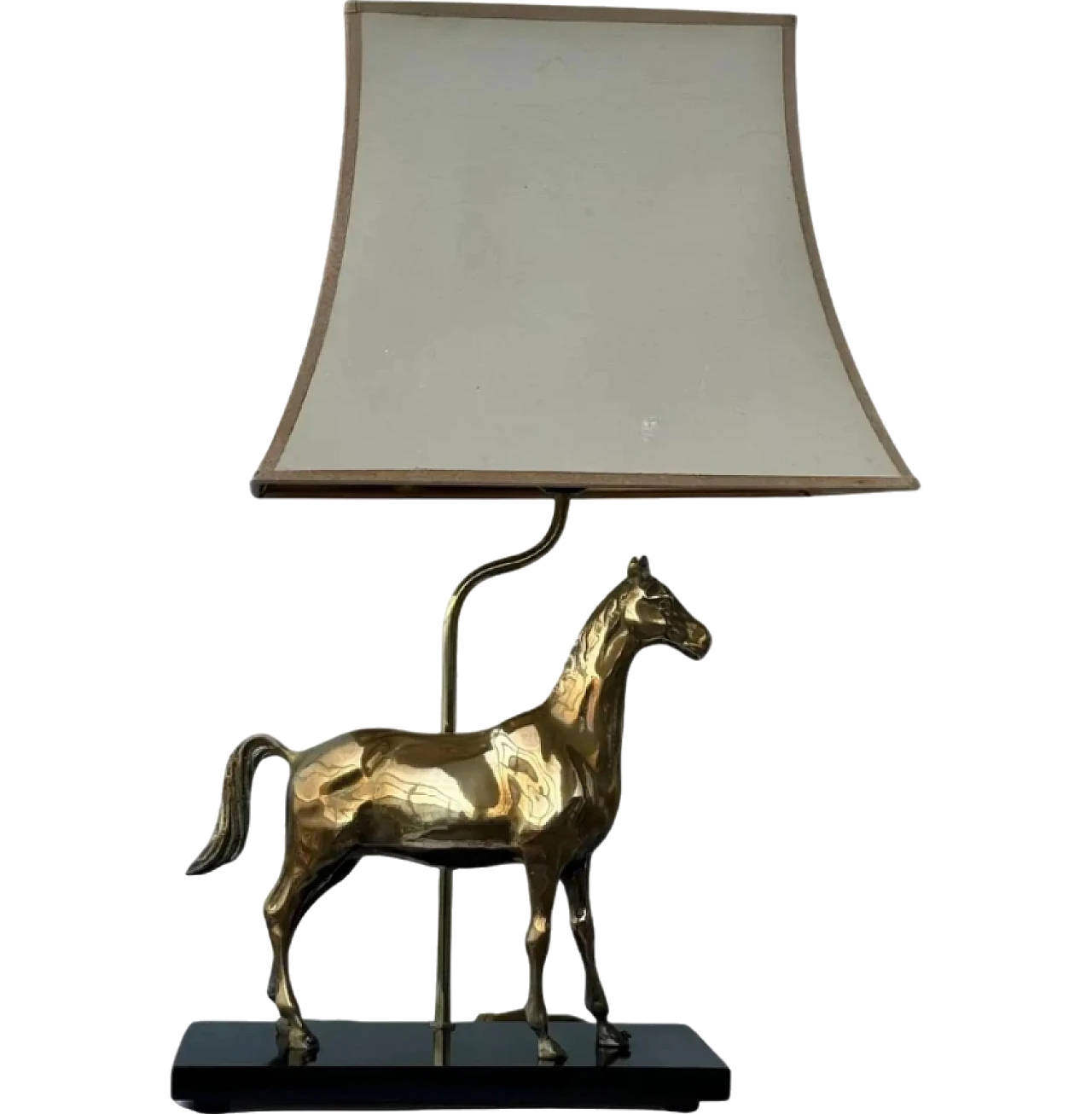 Brass table lamp in the shape of a horse by Deknudt, 1970s 11