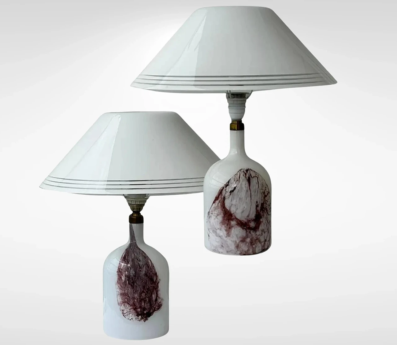 Pair of glass and acrylic lamps by Michael Bang, 1980s 1