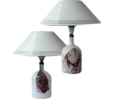 Pair of glass and acrylic lamps by Michael Bang, 1980s