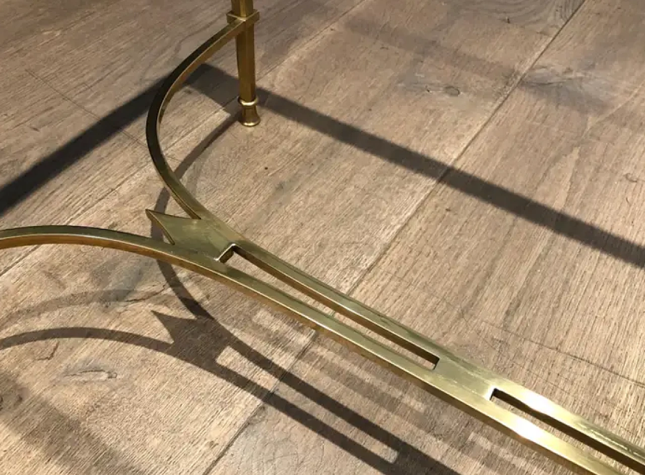 Brass coffee table with glass top by Maison Jansen, 1940s 10