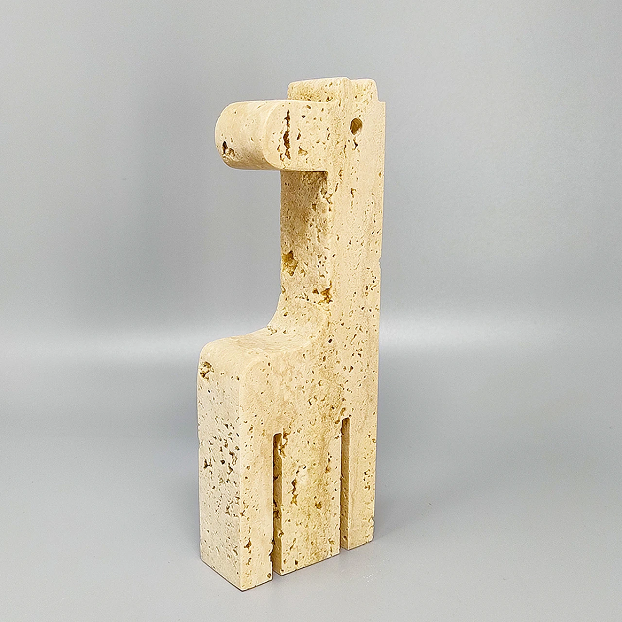 1970s Original ravertine Giraffe Sculpture by Enzo Mari for F.lli 4