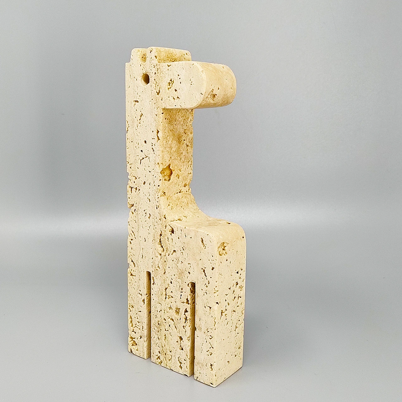 1970s Original ravertine Giraffe Sculpture by Enzo Mari for F.lli 5