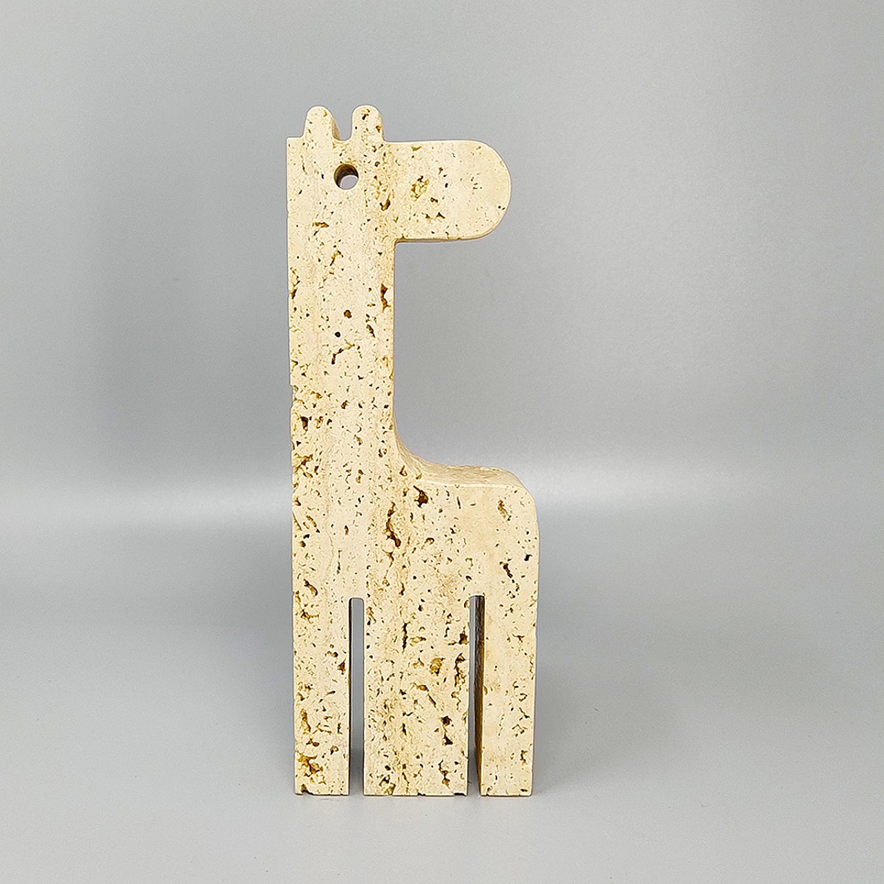 1970s Original ravertine Giraffe Sculpture by Enzo Mari for F.lli 6