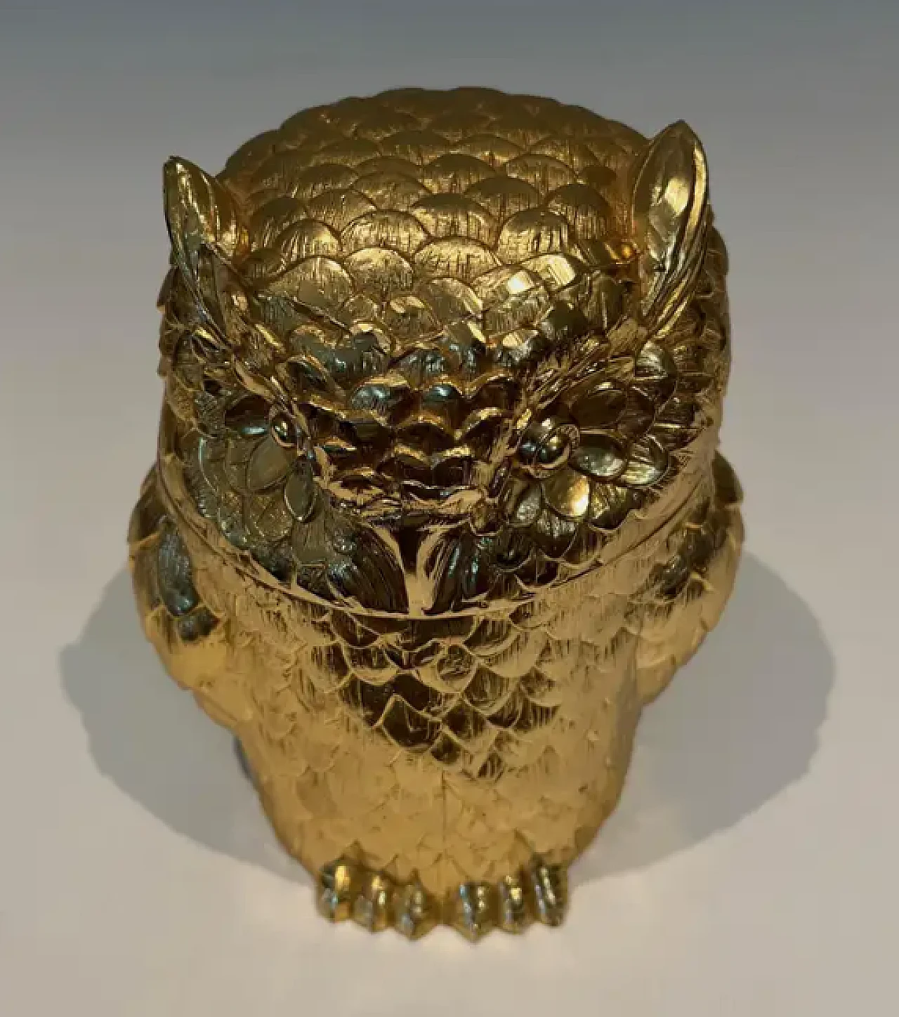 Ice bucket with gilded metal owl, 1970s 6