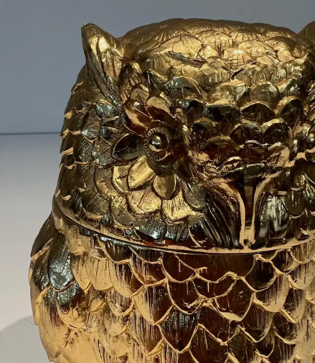 Ice bucket with gilded metal owl, 1970s 10