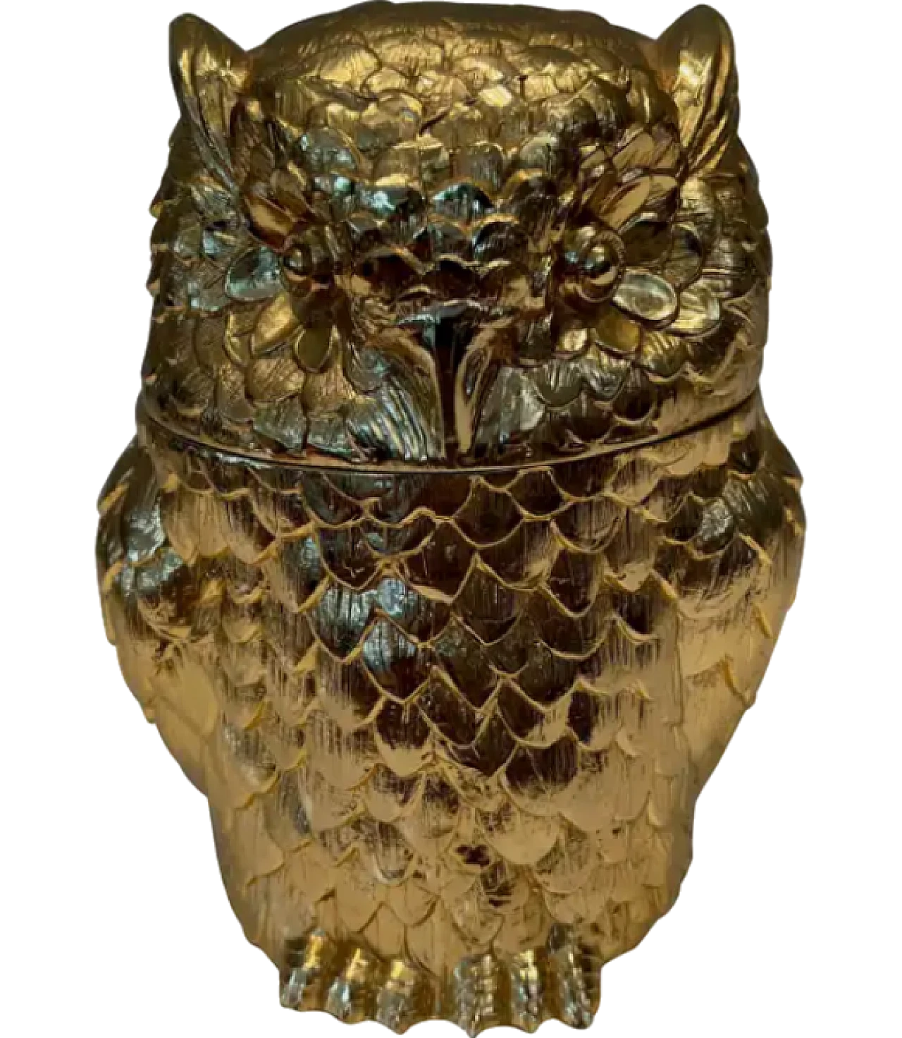 Ice bucket with gilded metal owl, 1970s 12