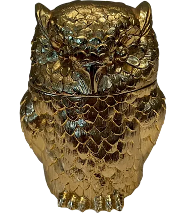 Ice bucket with gilded metal owl, 1970s