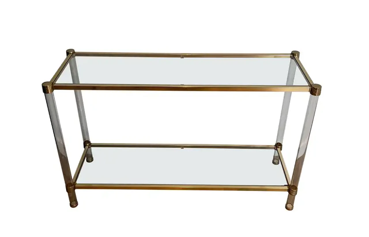 Lucite and gilt metal console, 1970s 1