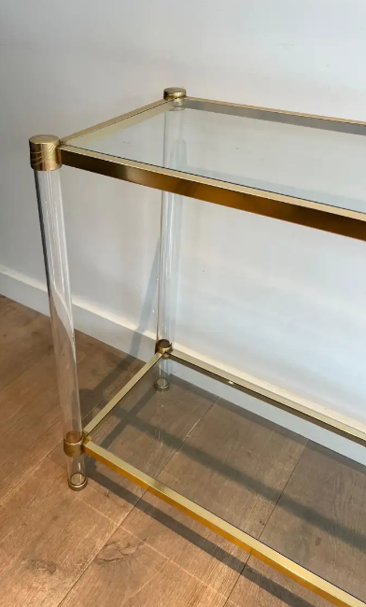 Lucite and gilt metal console, 1970s 4