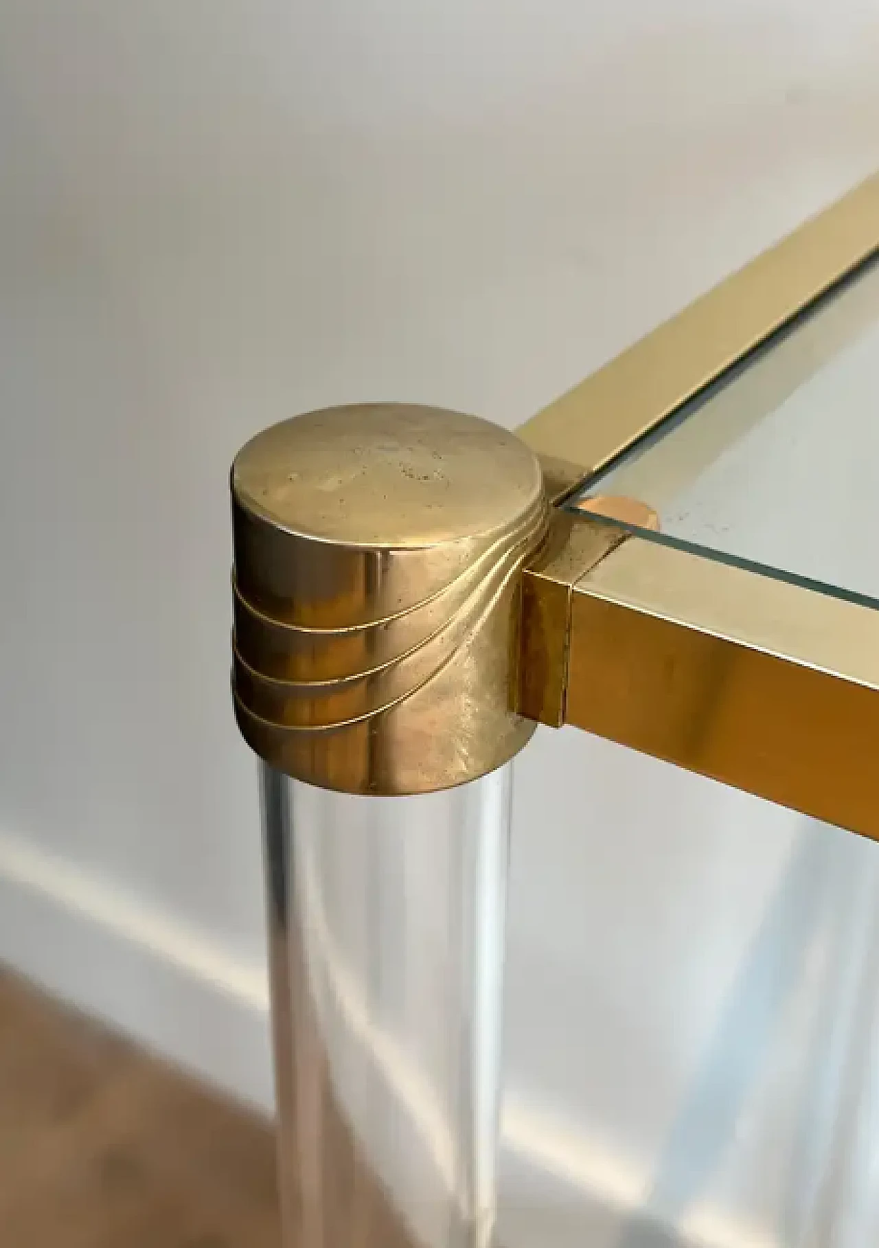 Lucite and gilt metal console, 1970s 5