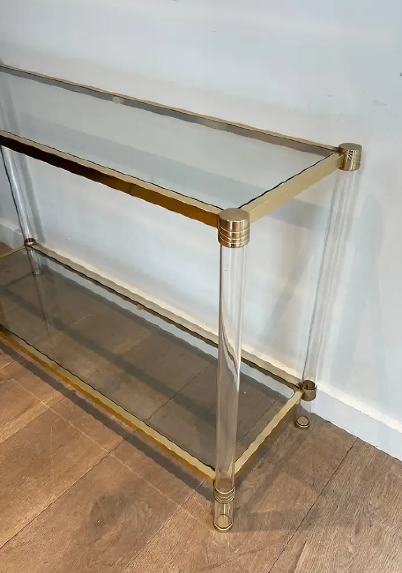 Lucite and gilt metal console, 1970s 7