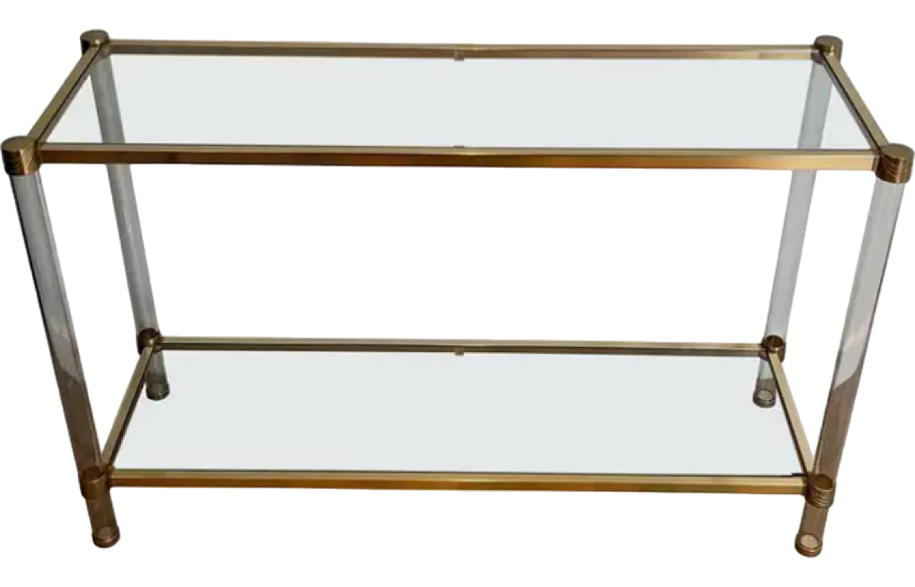 Lucite and gilt metal console, 1970s 11