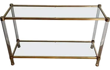 Lucite and gilt metal console, 1970s