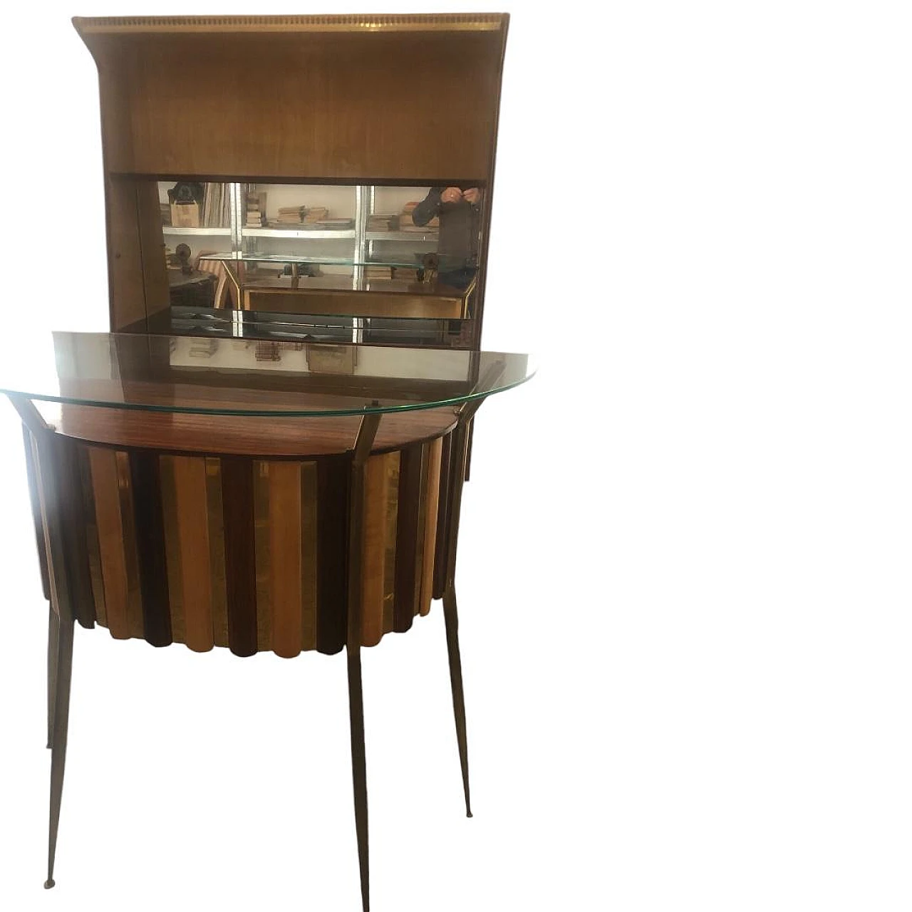 Bar corner cabinet with semi round counter, 1950s 3