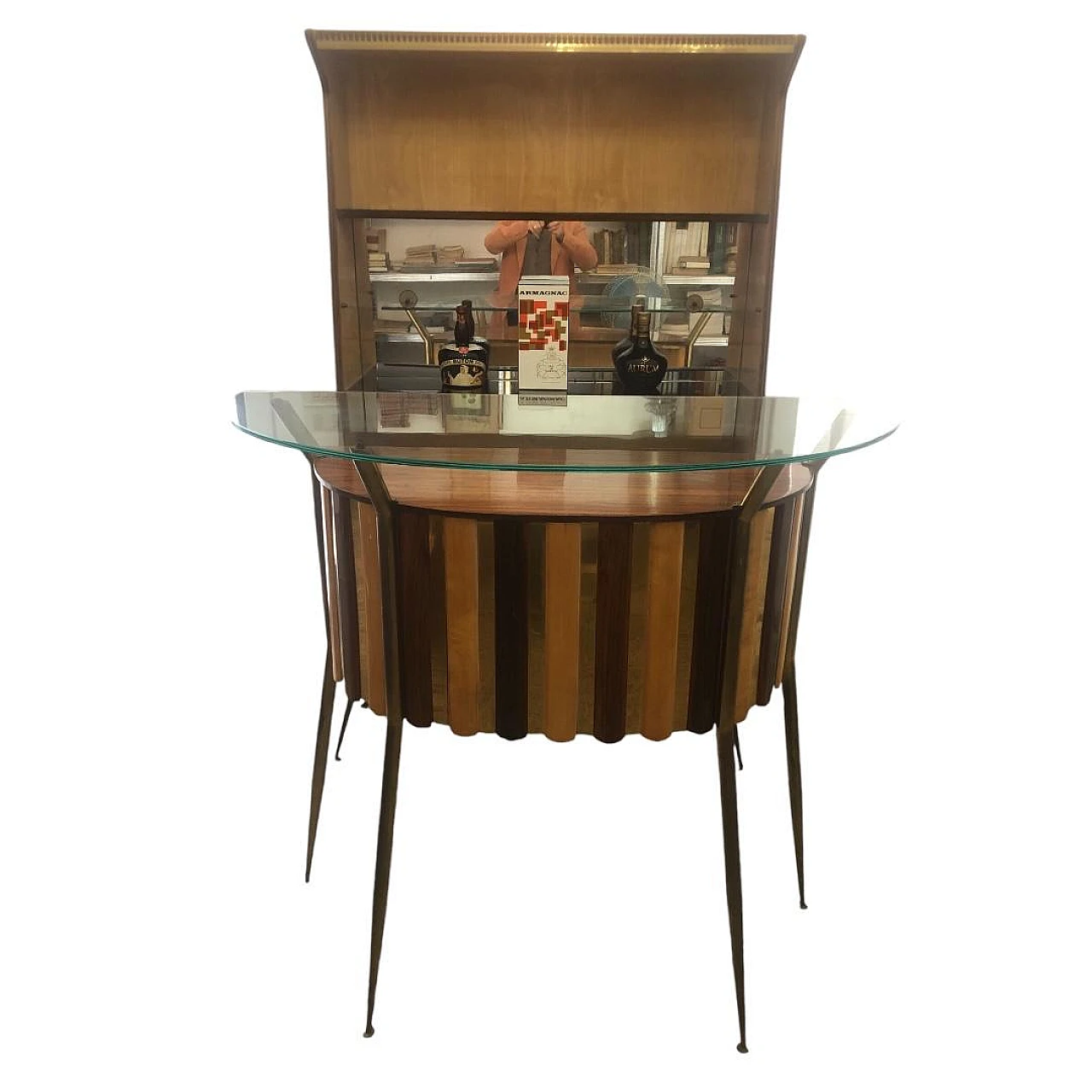 Bar corner cabinet with semi round counter, 1950s 7