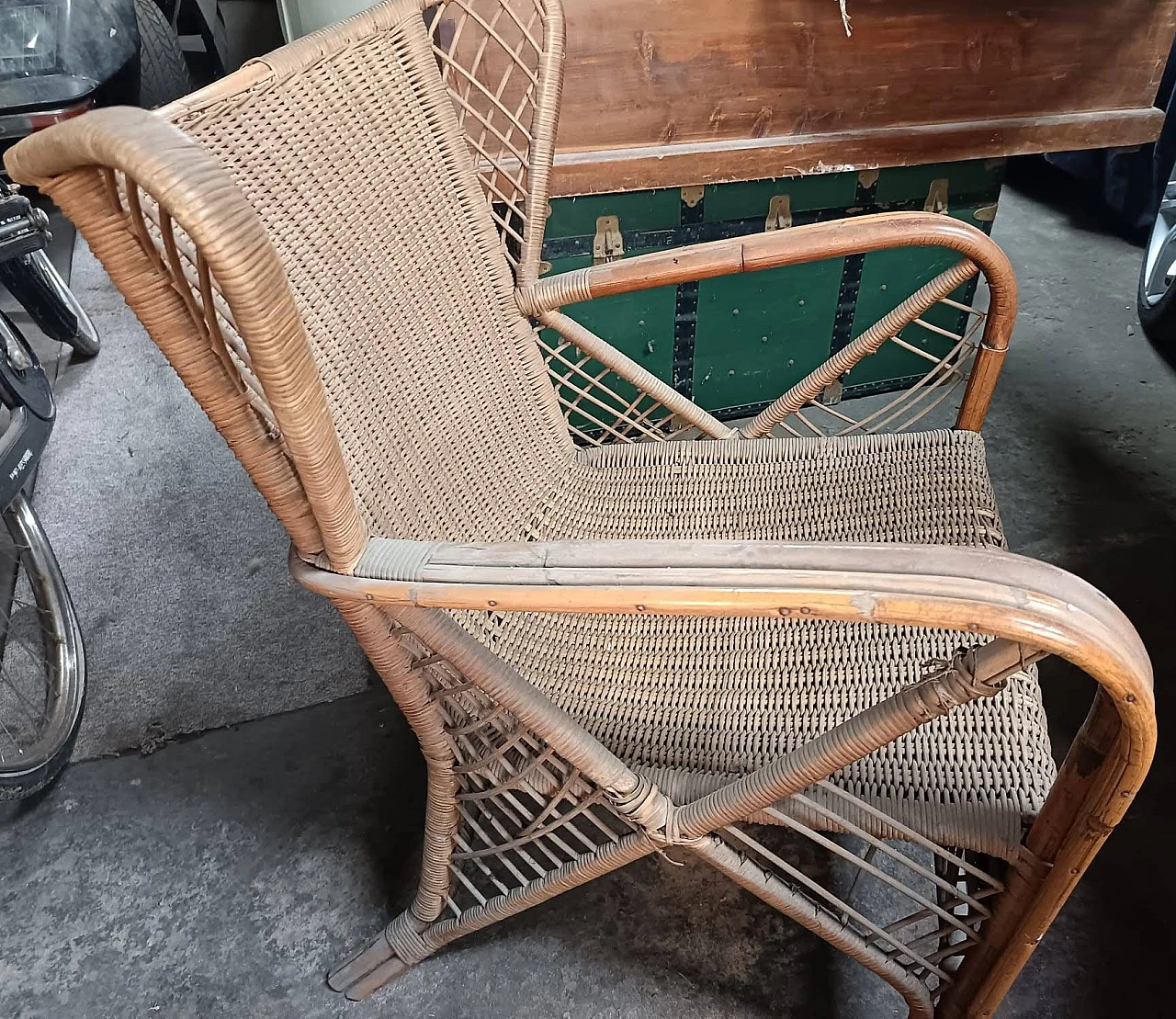 Wicker chair, 50s 1