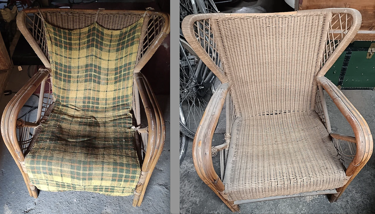 Wicker chair, 50s 7