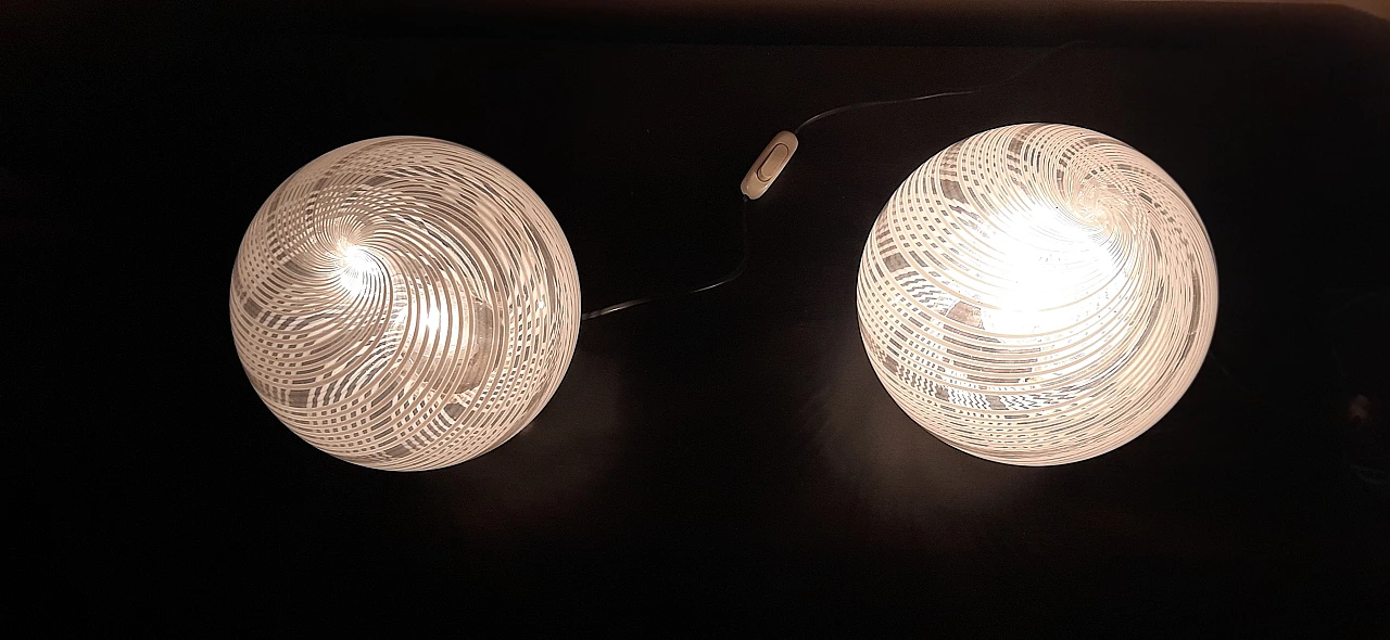 Pair of lampshades Murano Swirl, 70s 2