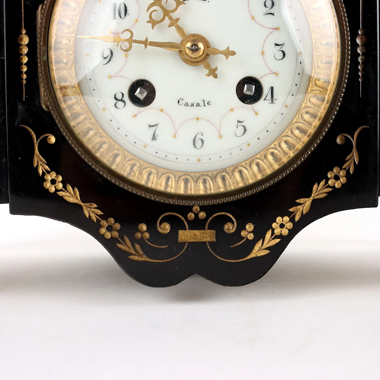 Table clock black marble L. M. Casale, 19th century 5