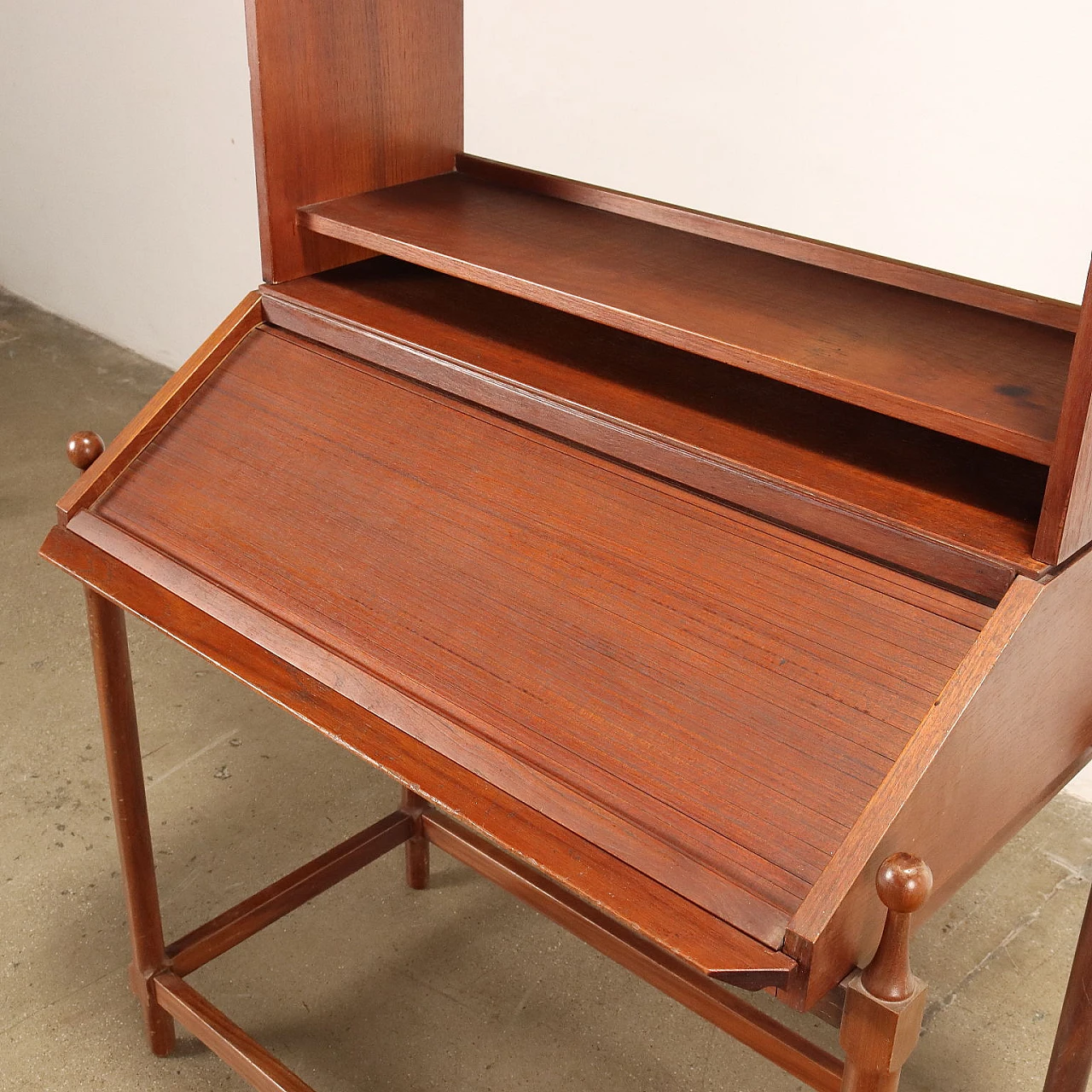 Teak veneered wood desk by Fratelli Proserpio, 1960s 7