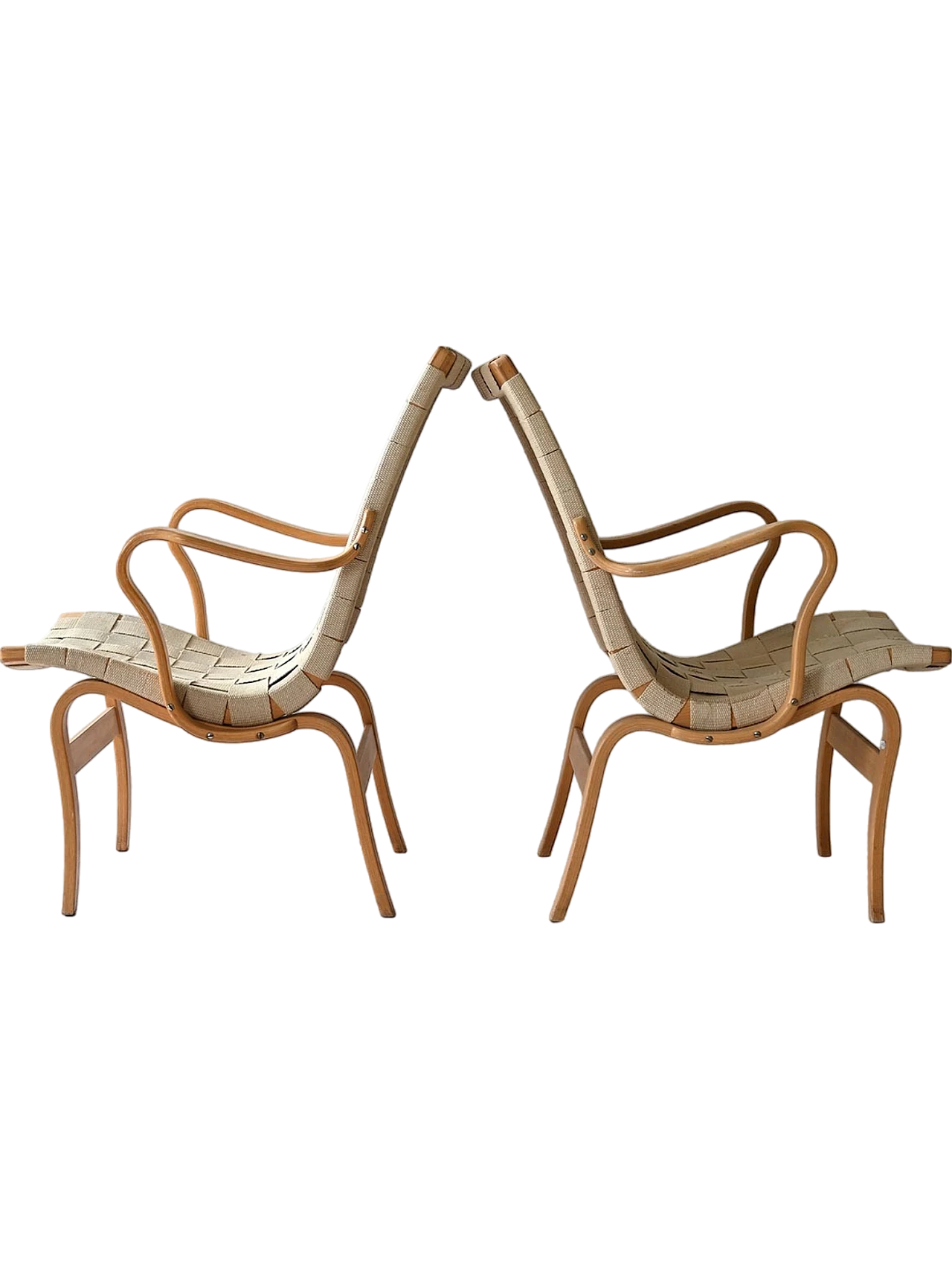 Pair of "Eva" armchairs by Bruno Mathsson 11