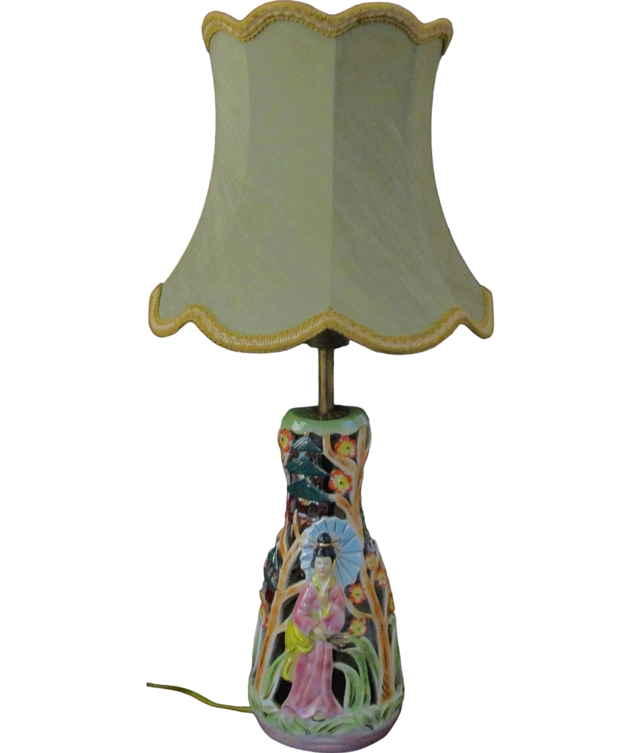 Oriental ceramic lamp from the 1950s 15