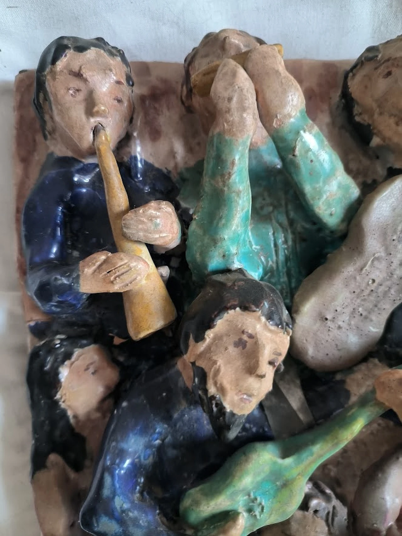 Scultura "I jazzisti" Ceramica italiana d'artista, anni '60 4