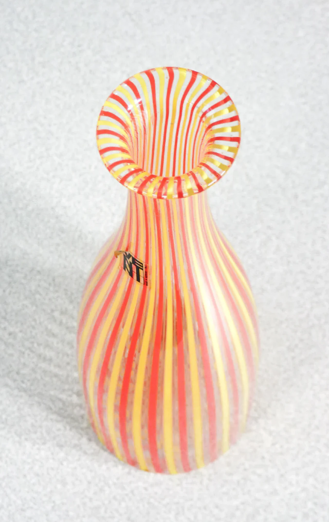 Blown glass red bottle by Gio Ponti for Venini, 2000s 2