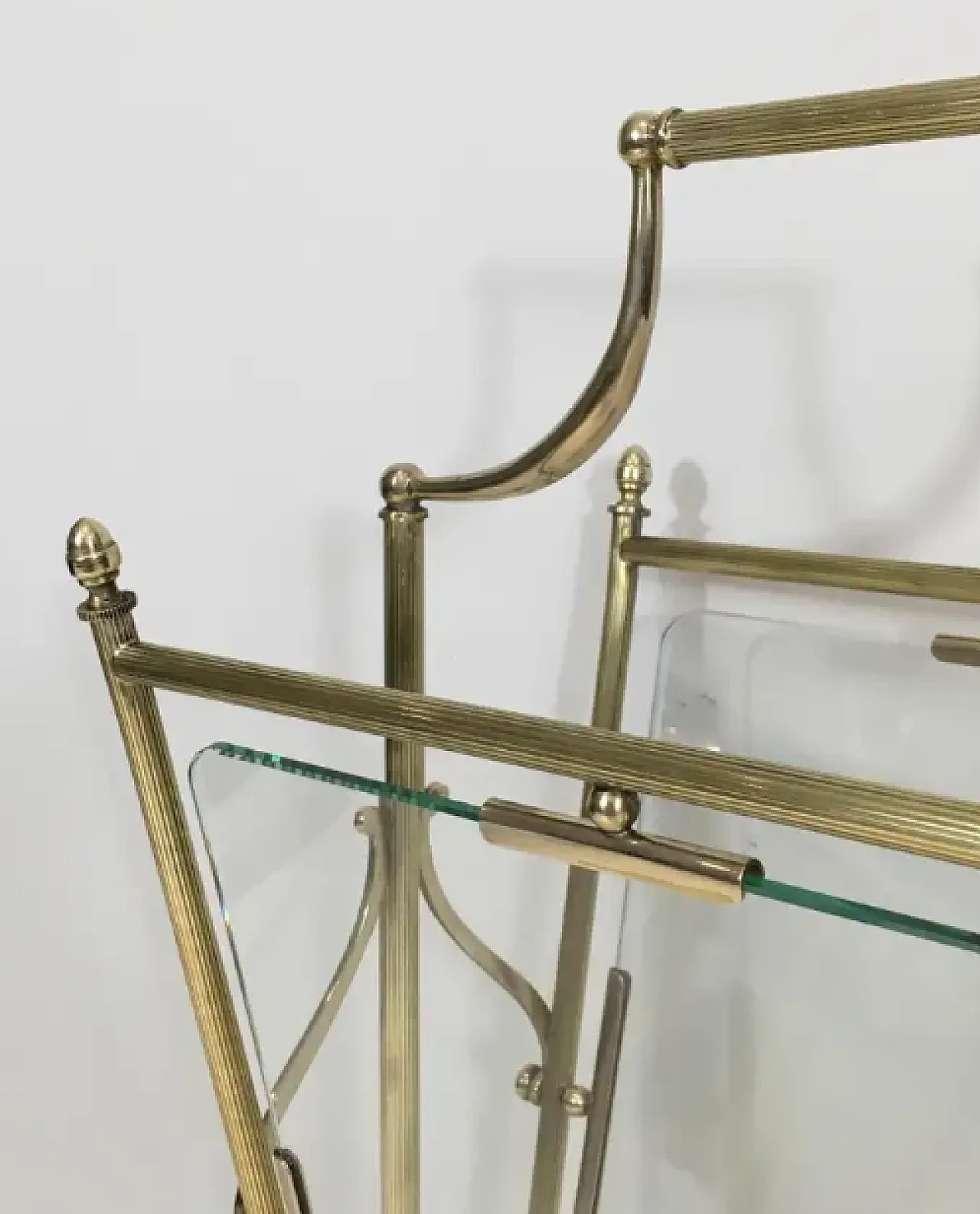 Brass and clear glass magazine rack by Maison Jansen, 1940s 4