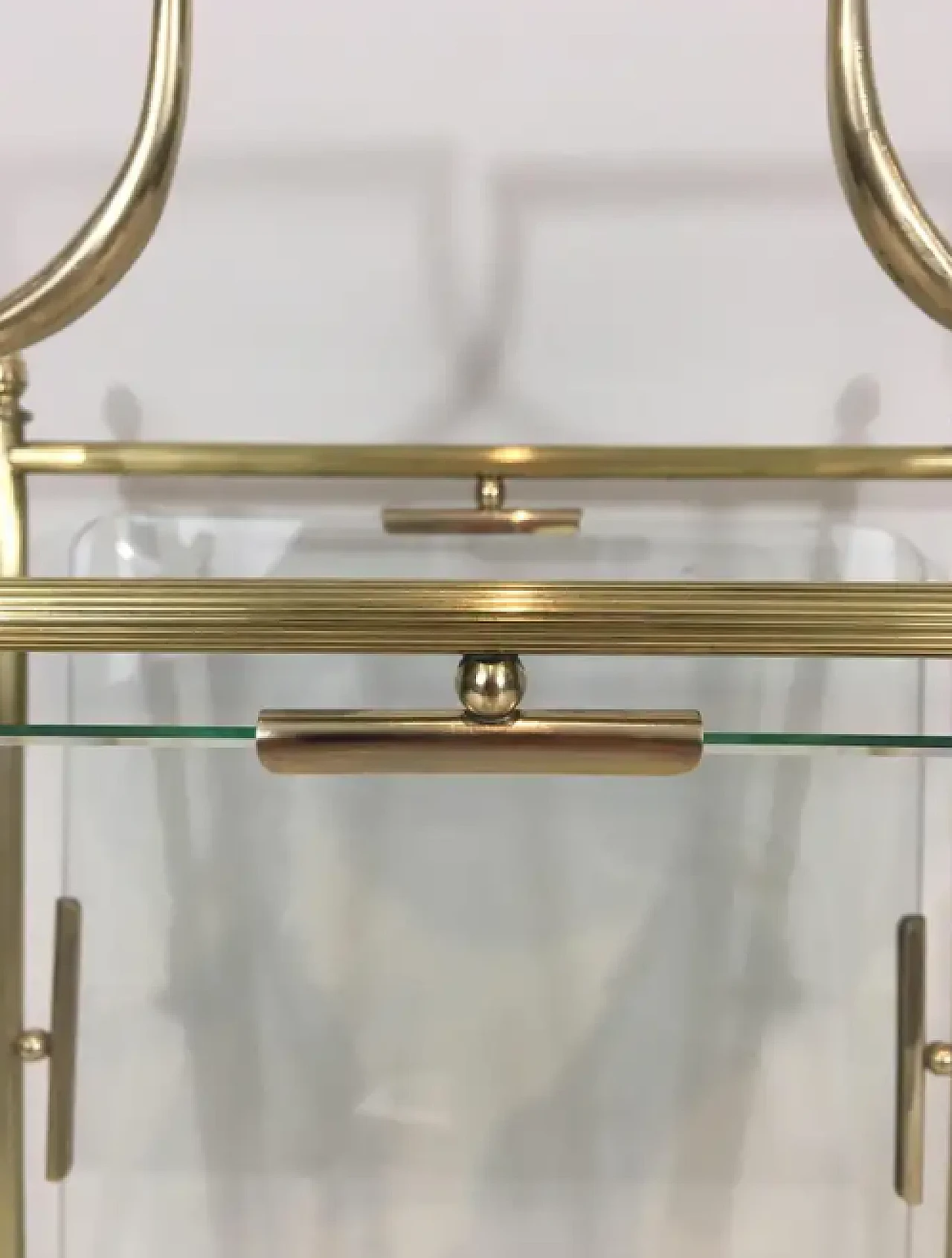 Brass and clear glass magazine rack by Maison Jansen, 1940s 7