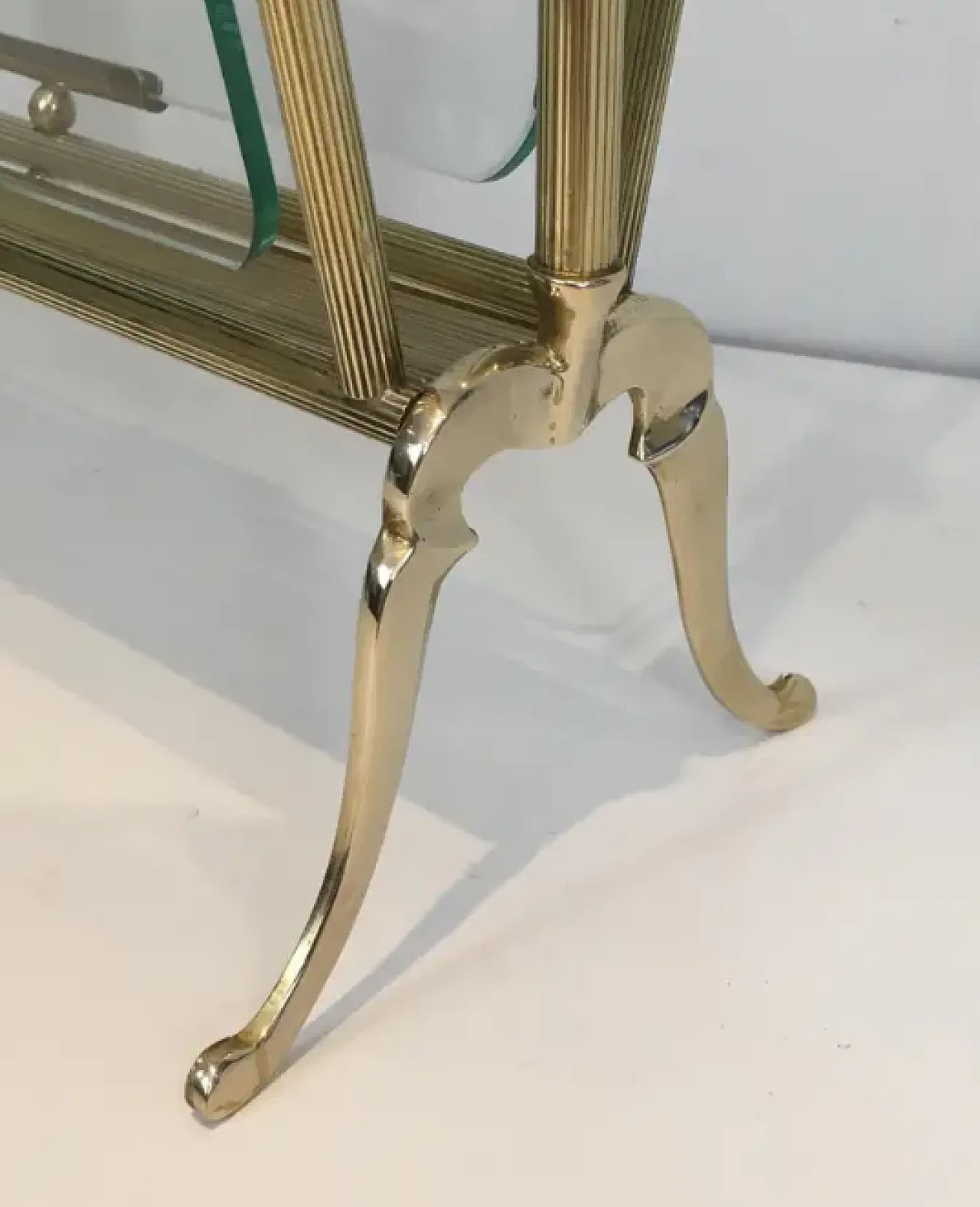 Brass and clear glass magazine rack by Maison Jansen, 1940s 9