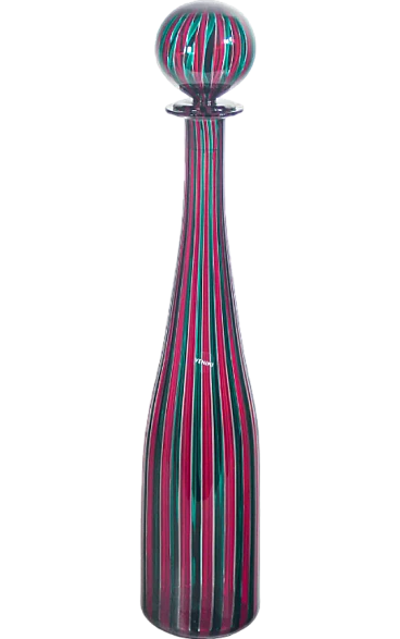 Blown glass reed bottle by Gio Ponti for Venini, 2000s