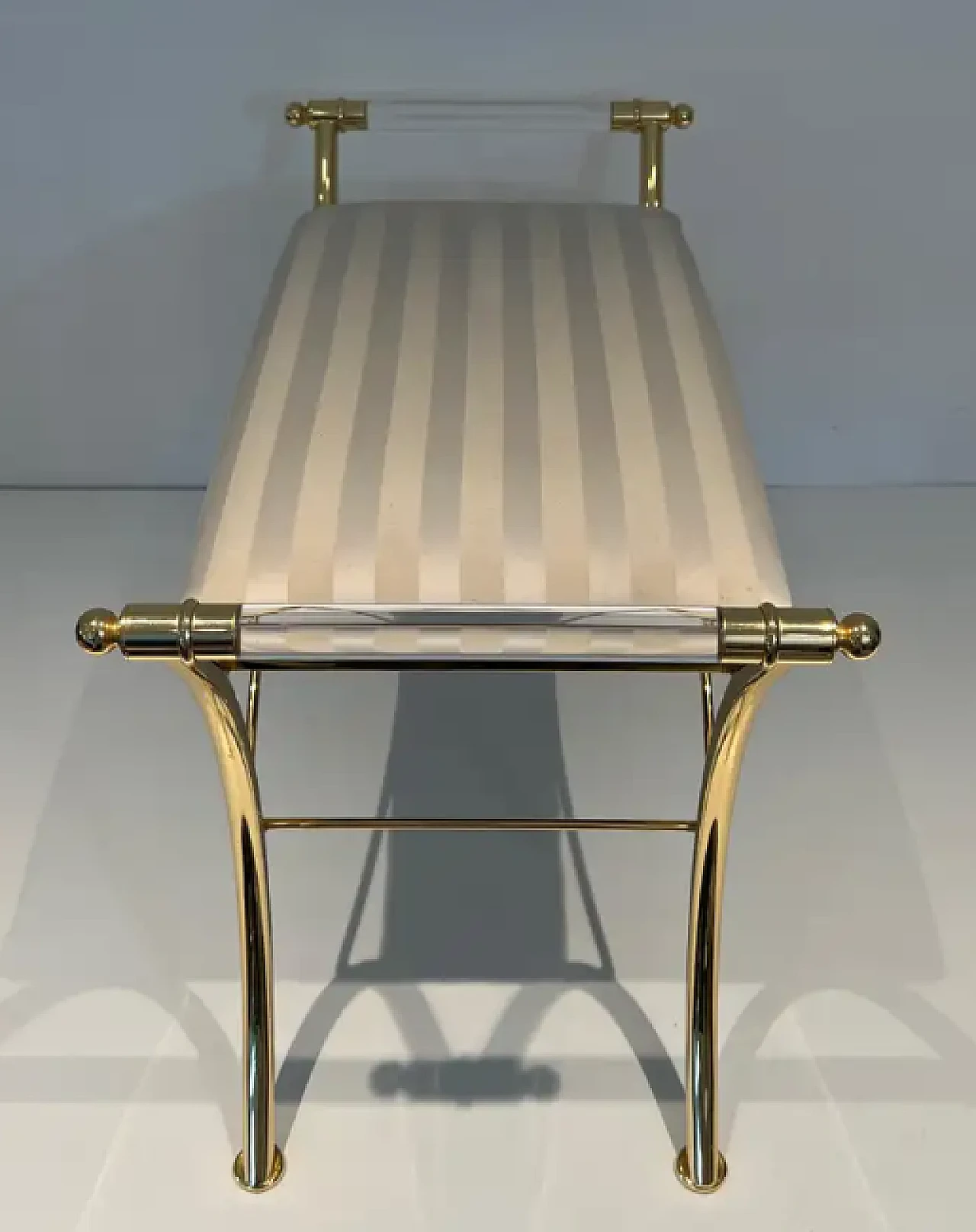 Lucite and gilt metal stool, 1970s 5