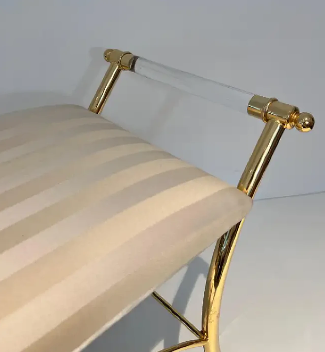 Lucite and gilt metal stool, 1970s 7