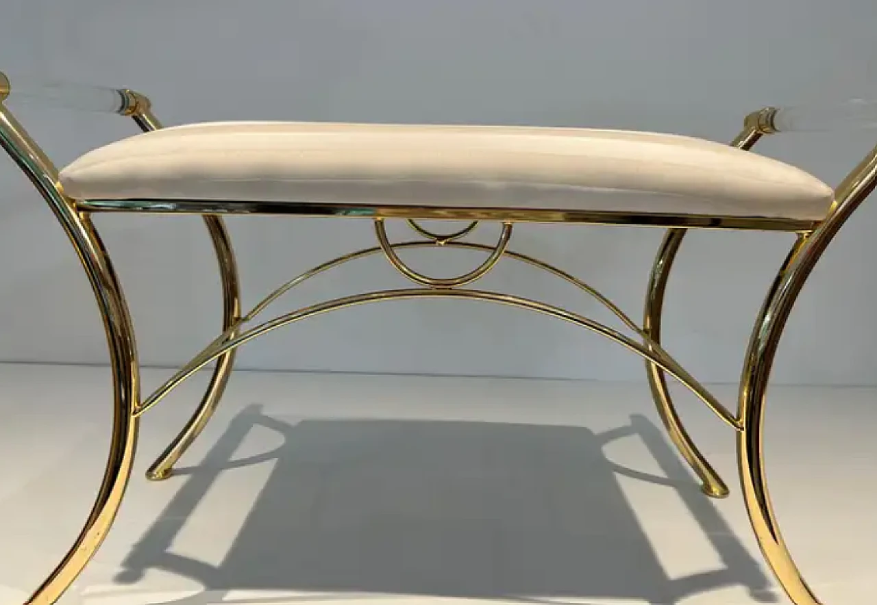 Lucite and gilt metal stool, 1970s 12