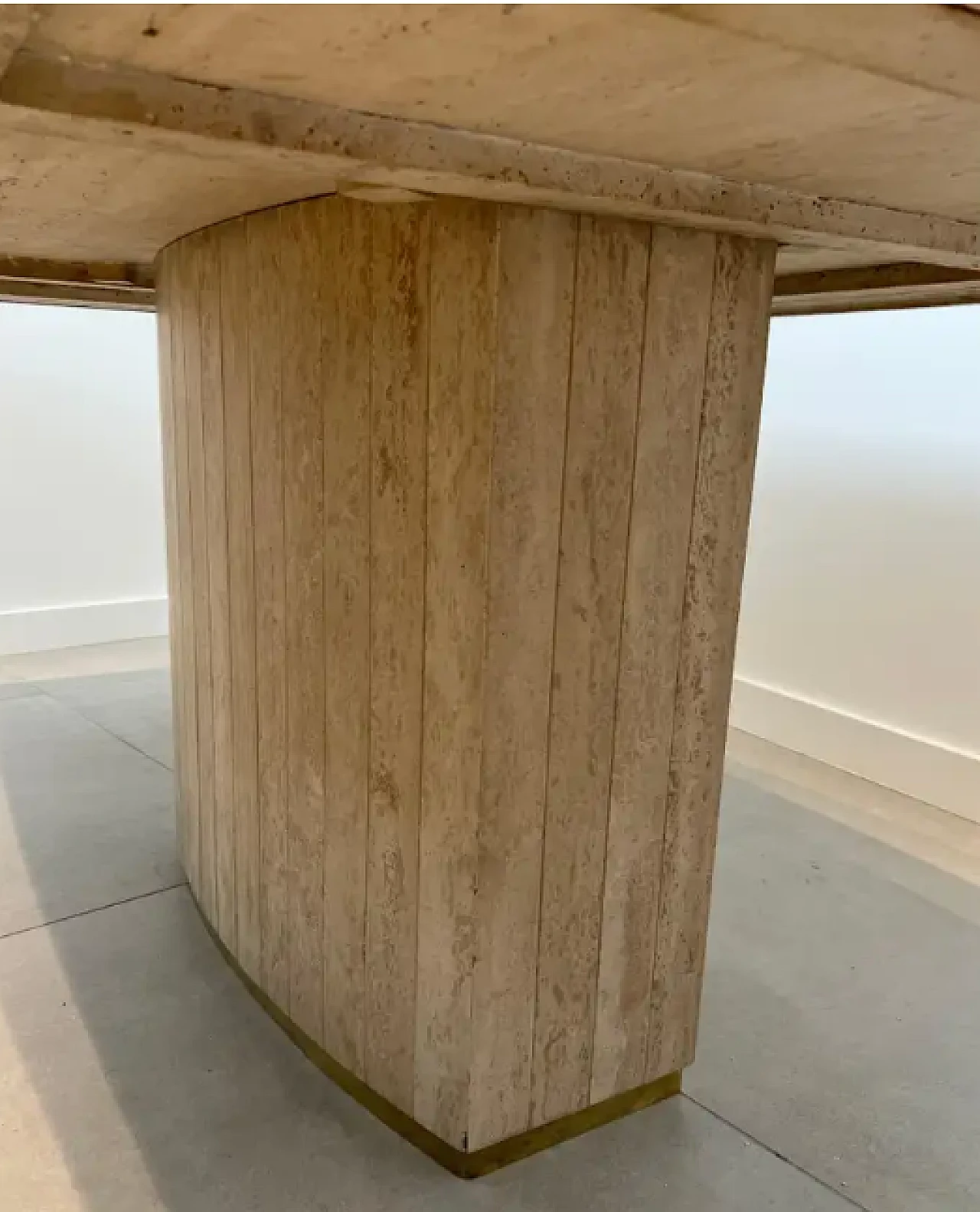 Travertine and brass dinning table by Willy Rizzo, 1970s 8