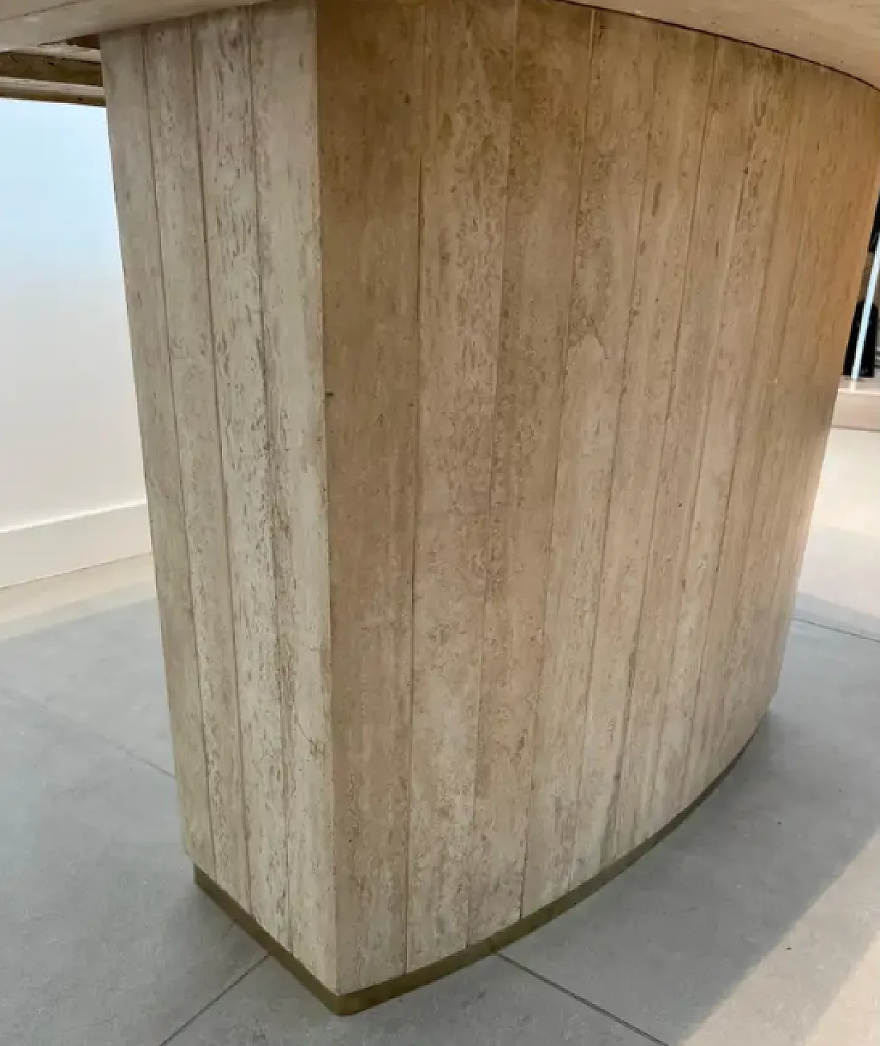 Travertine and brass dinning table by Willy Rizzo, 1970s 11