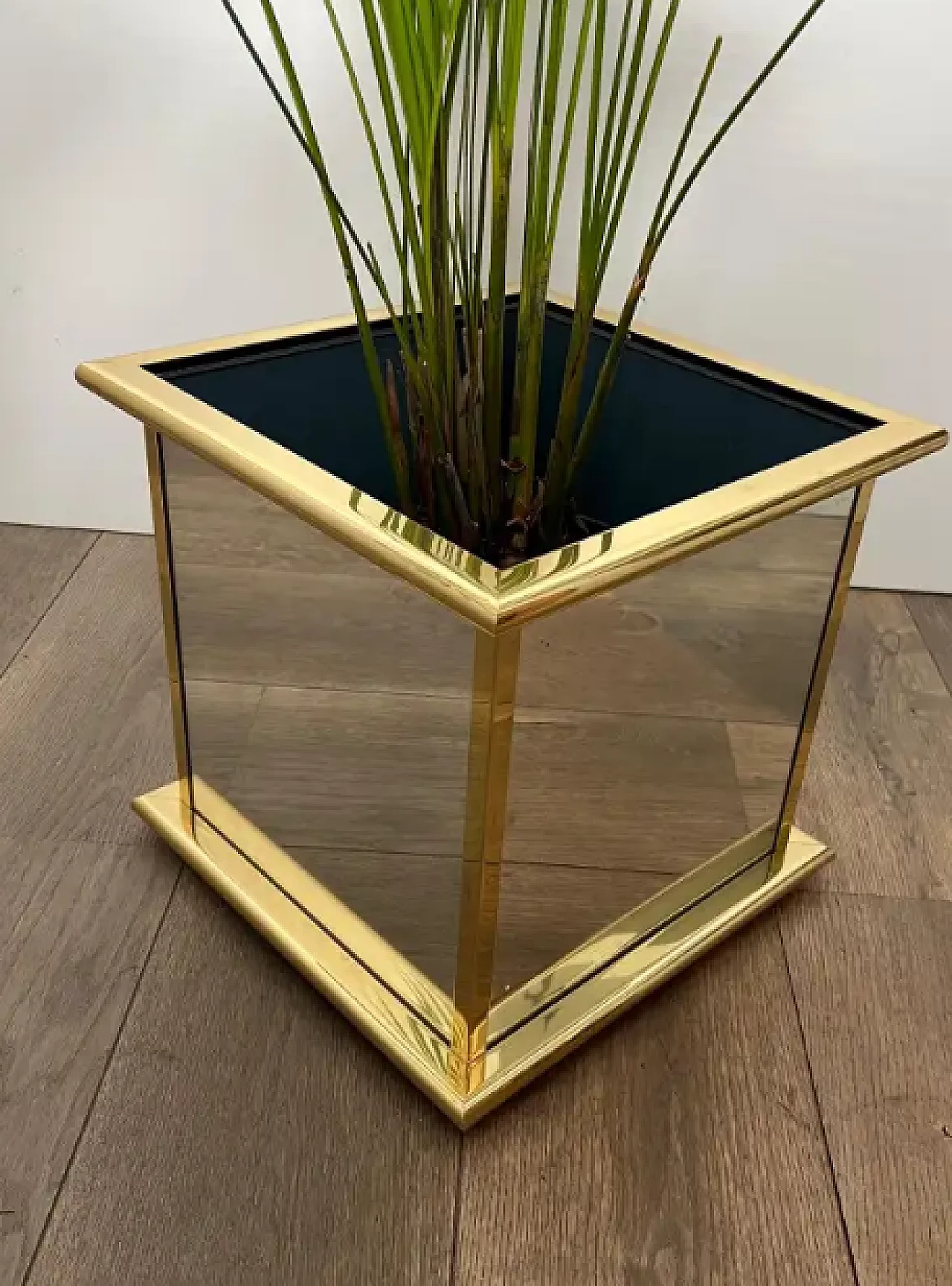 Mirror and gilt metal planter, 1970s 3