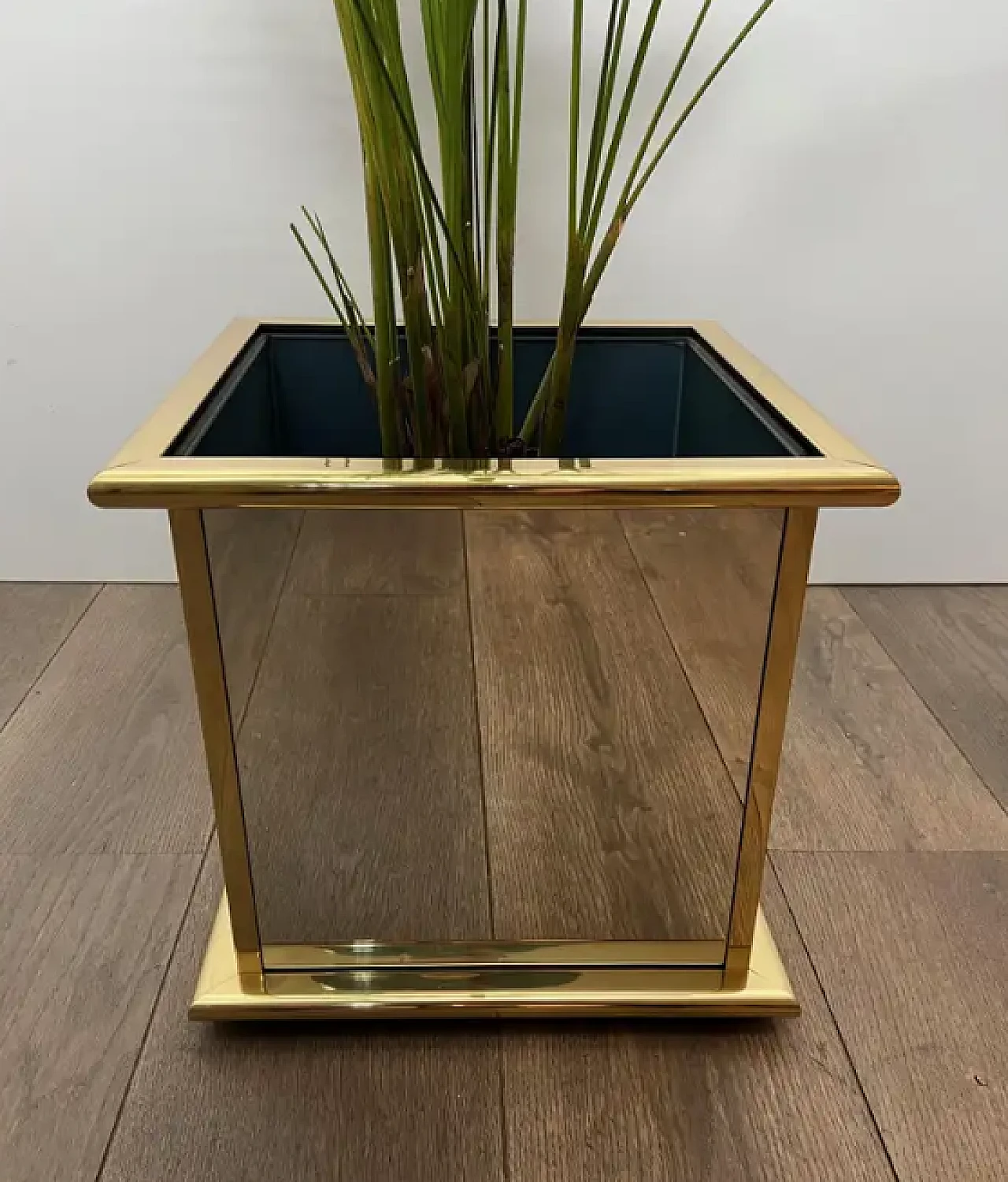 Mirror and gilt metal planter, 1970s 4