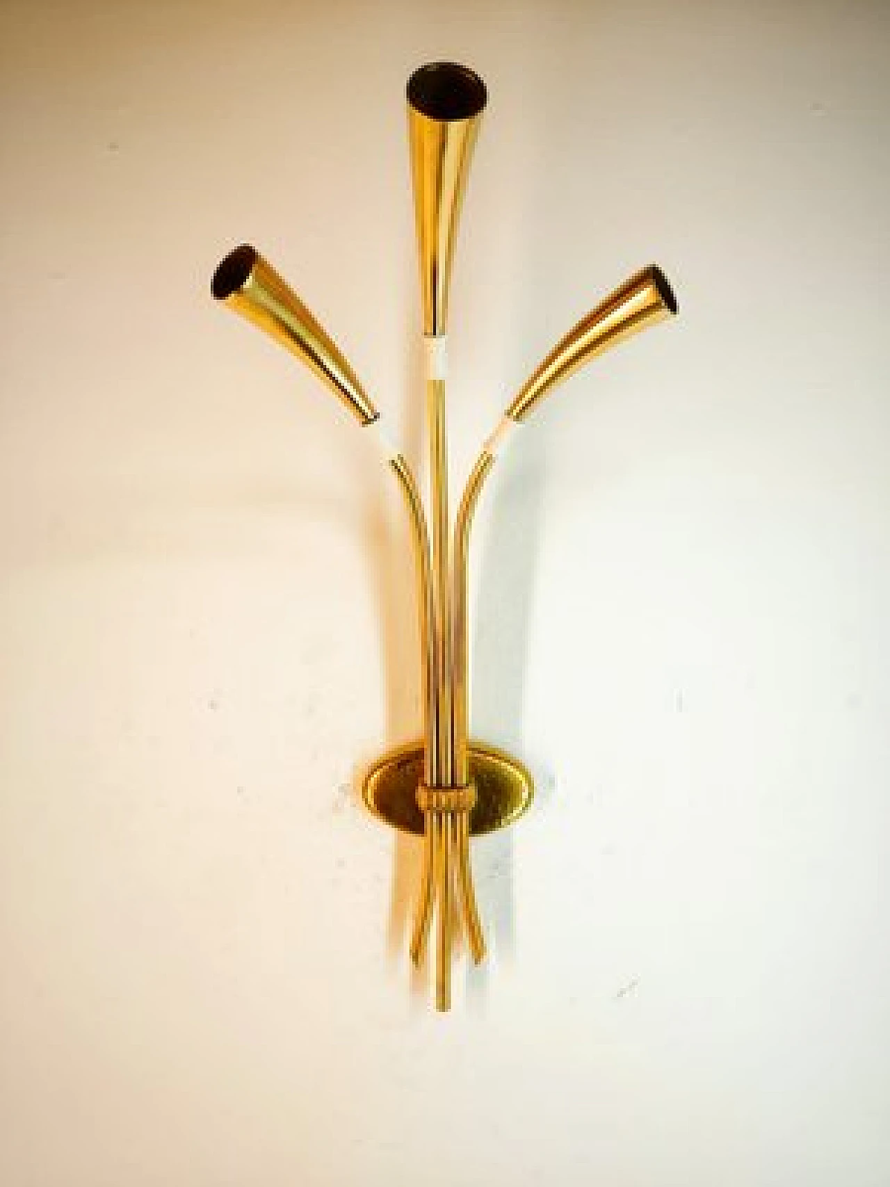 Three-light wall lamp by Oscar Torlasco, 1950s 1