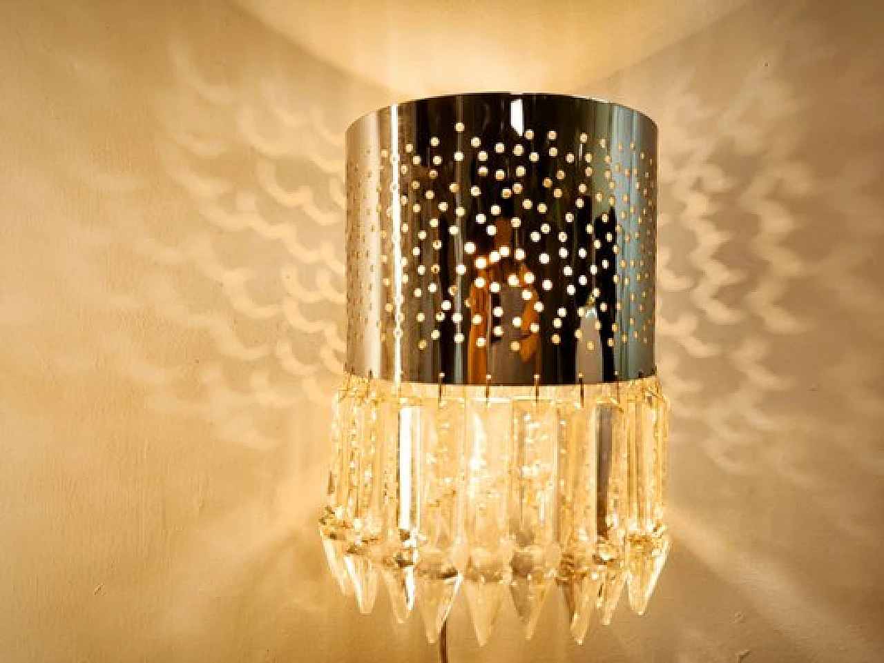 Wall light with crystals, 1970s 6