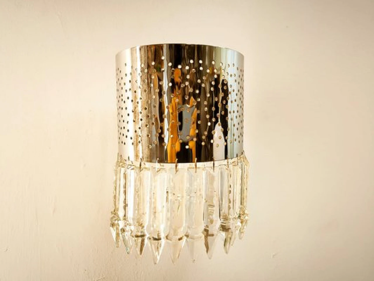 Wall light with crystals, 1970s 7