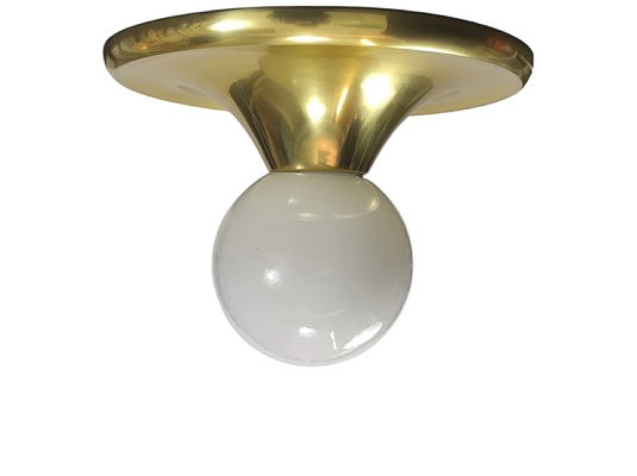 Brass and glass wall lamp by Achille Castiglioni for Flos, 1960s 1