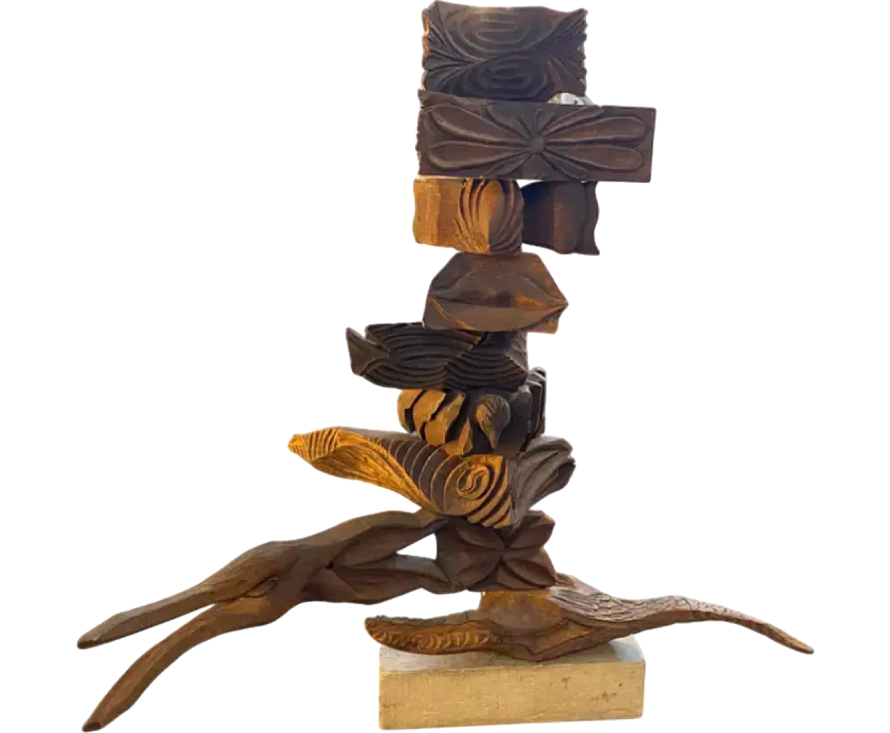 Hand-carved wooden organic sculpture from Sciacca, 2000s 11